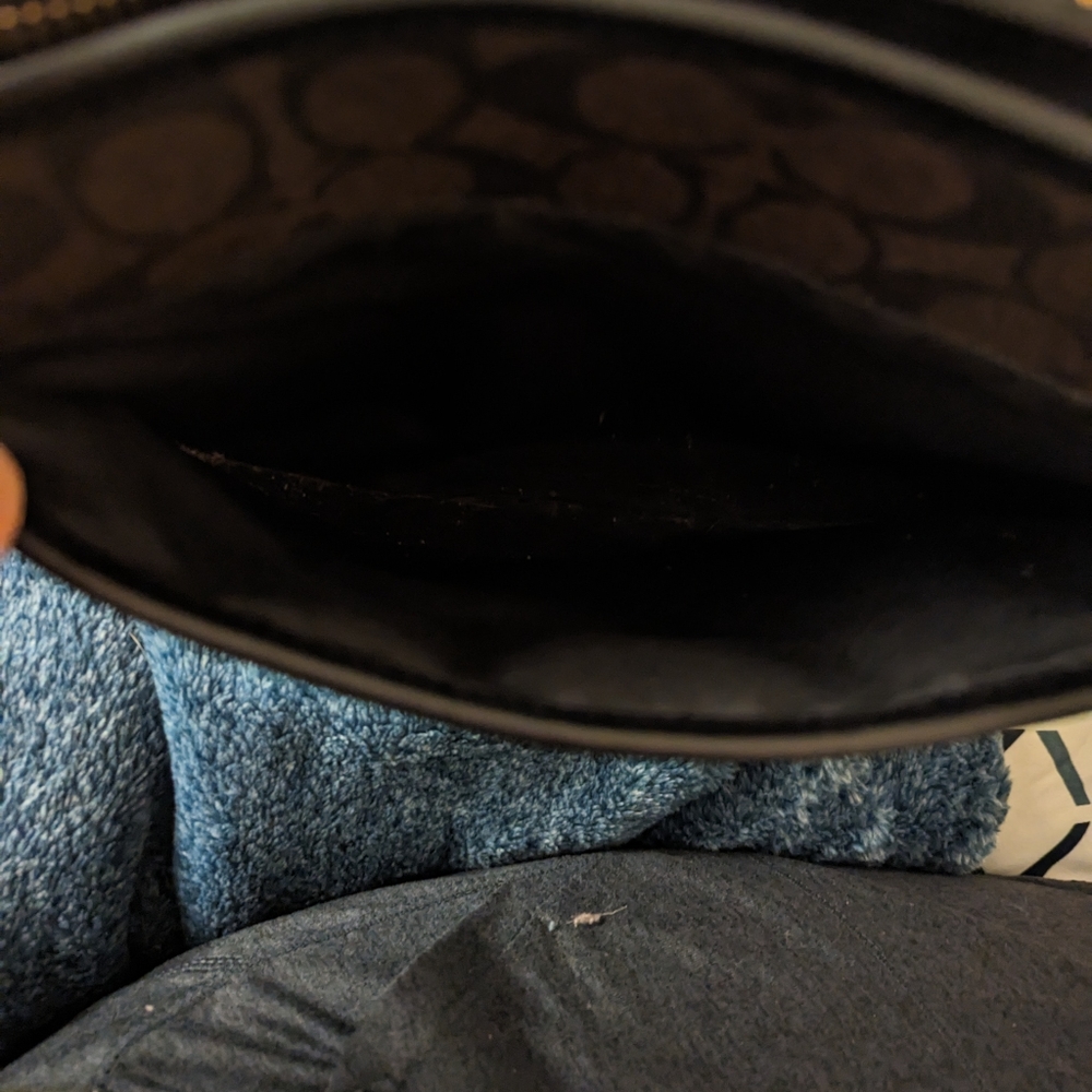 Coach Brown Signature Crossbody Bag with Black Trim - Picture 5 of 12